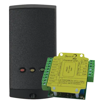 Lector de Proximidad Autónomo / 10,000 Usuarios / Montaje Superficie o Parteluz / Exterior / 12 VCC / Fail-Secure/Fail-Safe