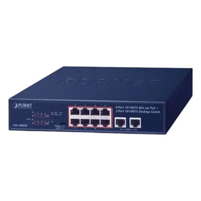 Switch PoE+ PLANET FSD-1008HP de 8 puertos y alcance extendido