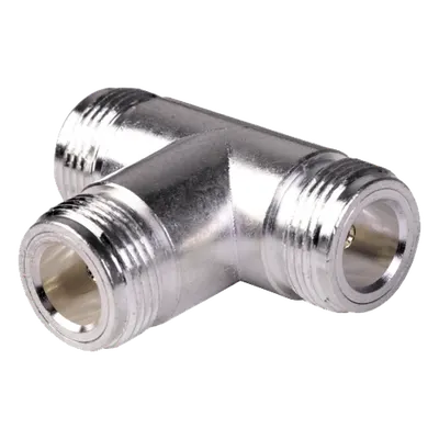 Adaptador RF en T RF Industries RFN-1011-1, tres conectores N hembra