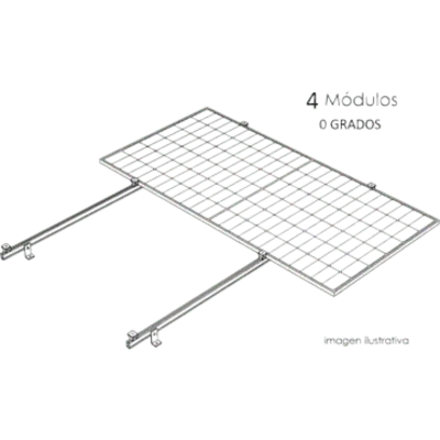 Sistema de montaje solar BASEL KITBASEL1X4A0 para techo plano