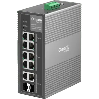 Switch Industrial PoE / 10 Puertos Gigabit / 2× PoE++ 802.3bt (Hasta 60 W) + 6× PoE+ 802.3at/af / 2× Combo RJ45/SFP Gigabit / Presupuesto PoE 240 W / Alimentación Redundante 1+1 DC 12-57V / Carcasa de Aluminio IP40 Fanless / Prote