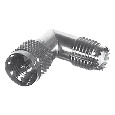 Adaptador en Ángulo Recto / Mini-UHF Macho a Hembra / Ingleteado / Níquel / Oro / Teflón