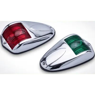 Luces de Navegación Laterales / 12 VDC / 10 W / <12 m (39.4 ft) / Cromado / Rojo y Verde