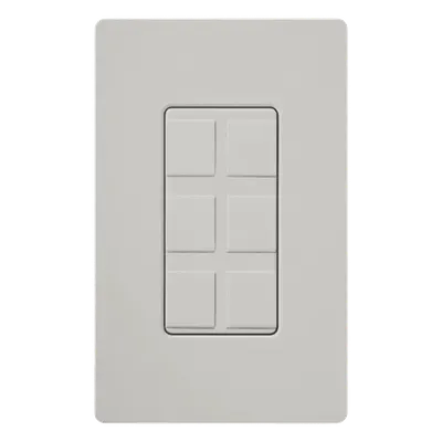 Marco de pared / 6 puertos modulares / 12.00 x 4.69 x 0.30 in / Sin tornillos / Acabado Palladium satinado