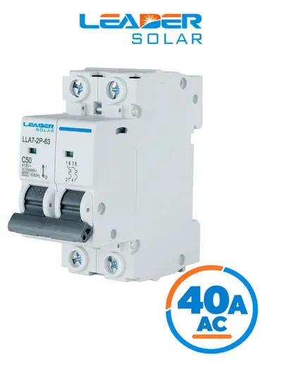 Interruptor termomagnético LEADER SOLAR LLA7-2P-63-C40A de 2 polos