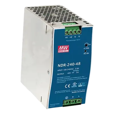 Fuente de poder industrial MEANWELL NDR24048 de 48 Vcc y 240 W