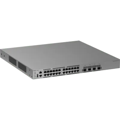 Switch Multi-GE Gestionable / 24 Puertos 2.5G PoE++ / 4 Puertos SFP+ 10G / Capacidad 200 Gbps / Enrutamiento Capa 3 / VSU / Protección Sobretensión 10 kV / Alimentación Redundante / Línea Cybrey