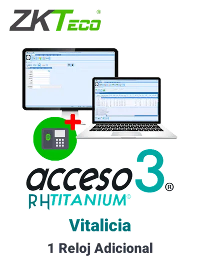 ZKACCESO TITANIUMTADD - Licencia para 1 reloj checador adicional / Vitalicia