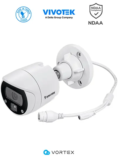VIVOTEK IB639(1YL) - Cámara IP VORTEX Essential Series bullet exterior 2 MP, Lente fijo 2.8mm, IR 30m, WDR digital, IP66, IK10, NDAA, Almacenamiento 128GB, Analiticas IA: Intrusión, Cruce de Linea, Merodeo, Busqueda de Escena, Objeto Perdido/Abandonado