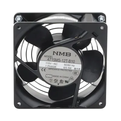Ventilador Axial Compacto / 4 Pulgadas / 49 CFM / 115 Vca / Acero / Negro / 50,000 Horas / Protección Térmica