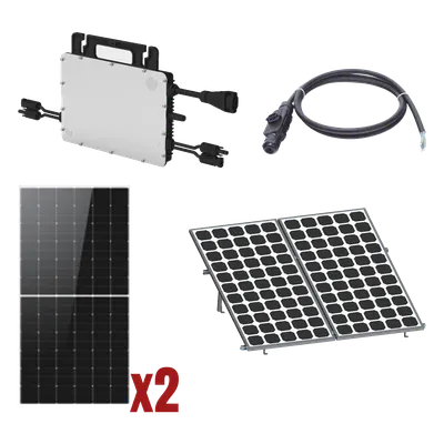 Kit Solar Interconexión / 1kW 220Vca / Microinversores / 2 Módulos 645W / Montaje Incluido