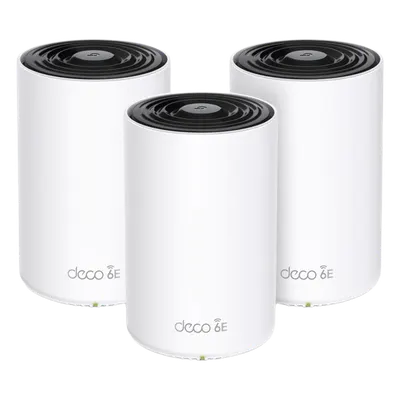 Sistema Mesh Wi-Fi / Wi-Fi 6E AX5400 / Triple Banda / 3 Nodos / 3 Puertos Gigabit WAN/LAN Auto-Detección / 4 Antenas Internas / Administración por App