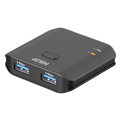 Switch USB 3.2 Gen 1 / 5 Gbps / 2 PCs / 2 Puertos USB Tipo-A / InstaSync / Botón Integrado / Plug-and-Play