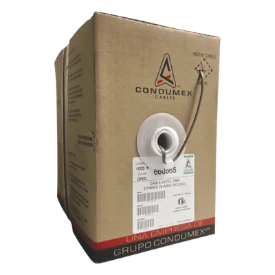 Cable Telefónico / 4 Conductores 24 AWG / 305 m (1000 pies) / 2 Pares Trenzados / CMR Interior