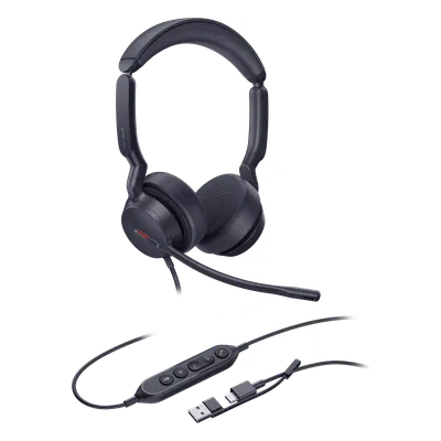 Auriculares USB Profesionales / Cancelación de Ruido con IA / Altavoz 35 mm / USB-C/A Plug-and-Play / 20 Hz - 20 kHz