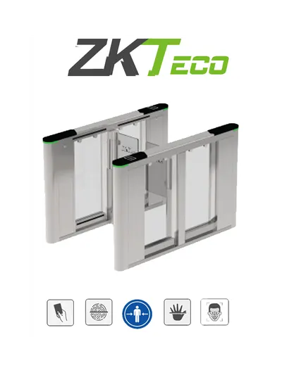 ZKTECO SBTL8000-  Barrera Peatonal Tipo Swing Bidirecc. / 2 Chasis Acero SUS304 / Aleta de Acrílico Personalizable / 30 Personas x Min. / Ancho de Carril 66 cm / 10 pares de Infrarrojos / 110V / Interior / No cuenta con Lectores y Panel