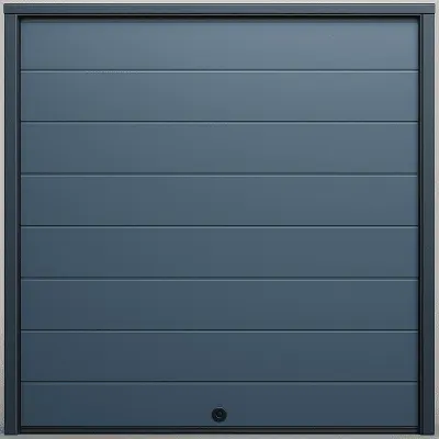 Puerta de Garage / Estilo Americano / Línea Central / Aislada / 20×8 pies / Acabado Deluxe / Color Gris
