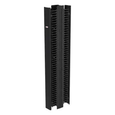 Gestor Vertical de Cableado CableTek-EC / Doble Cara / 45U / Acero 1.9 mm / 6 in Ancho / 9 in Profundidad / Negro RAL 9005 / Montaje Universal 2 y 4 Postes / Postes y Compuertas Incluidos / Cubierta Frontal Central