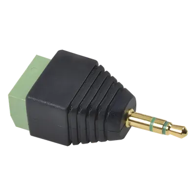 Adaptador de Audio y Video / Conector 3.5 mm Macho / Terminal Atornillable 3-Pin / Montaje sin Soldadura