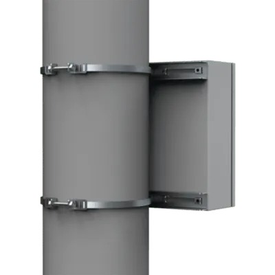 Kit de Fijación para Postes / Enclosure Pole Fixation / Acero Galvanizado / Carga Máxima 900 N / Diámetro Poste 80-250 mm (3.15-9.84 in) / 2 Perfiles + Accesorios / Largo 596 mm