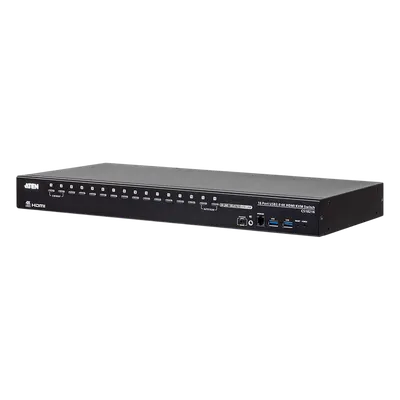 Switch KVM / 16 Puertos HDMI / 4K UHD 60Hz / USB 3.0 / Conexión en Cascada / Rack 1U