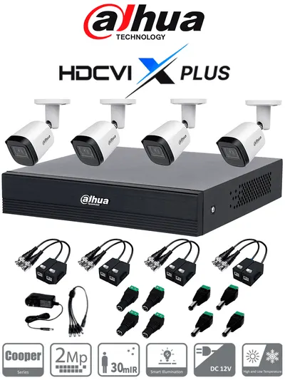 Kit de videovigilancia Dahua XVR1B04-I/T con 4 cámaras Full HD