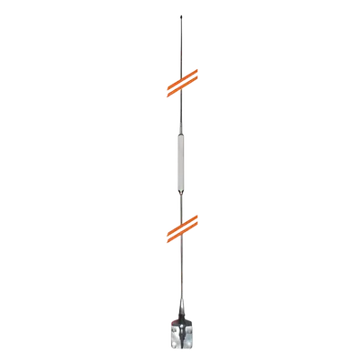 Antena móvil CB HUSTLER HQT de 27 MHz con látigo de acero inoxidable