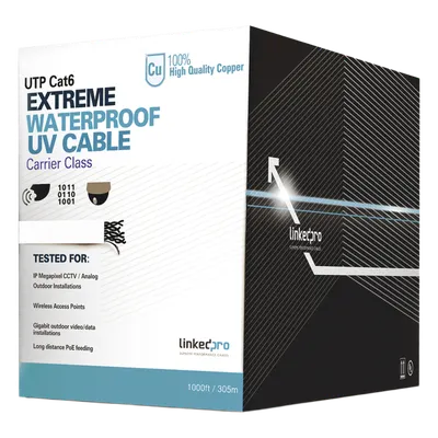 Cable UTP Cat6 LINKEDPRO PRO-CAT-6-EXT-LITEW para exterior, 305 m
