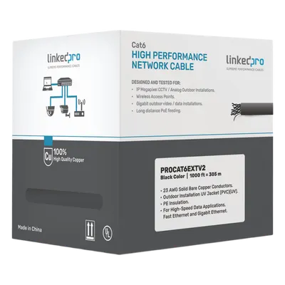 Cable Cat6+ LINKEDPRO PRO-CAT-6-EXT-V2 para exterior, 305 m