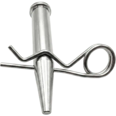 Pasador Cónico + R-clip Set / Compatible con Truss 40x40 cm / Acero de Alta Resistencia Forjado / Galvanizado / Zincado / Largo 92 mm (3.6 in) / Espiga 16 mm (0.6 in) / Cabezal 19 mm (0.7 in)