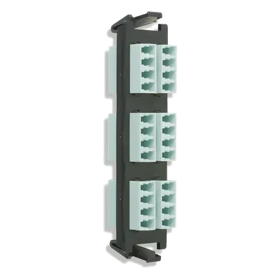 Placa acopladora de Fibra Óptica Quick-Pack, Con 6 Conectores LC Quad (24 Fibras), Para Fibra Multimodo, Aqua