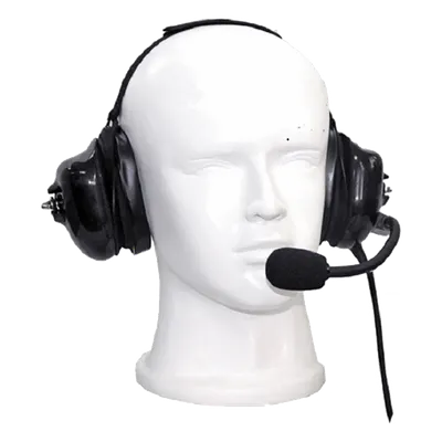 Auriculares de Diadema Posterior / Orejeras de Gel / Micrófono Cancelación de Ruido / PTT con Clip Metálico / Cable Kevlar / Conector K02