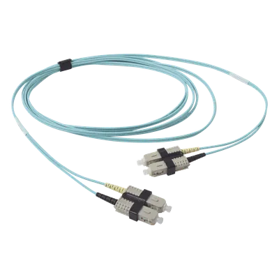 Jumper de Fibra Óptica / Multimodo 50/125 OM3 / SC-SC Duplex / OFNR / Aqua / 3 Metros (9.84 Pies)