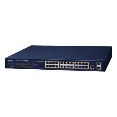 Switch PoE Administrable Capa 2 / 24 Puertos Gigabit / 2 SFP / 52 Gbps / Jumbo Frame 9K