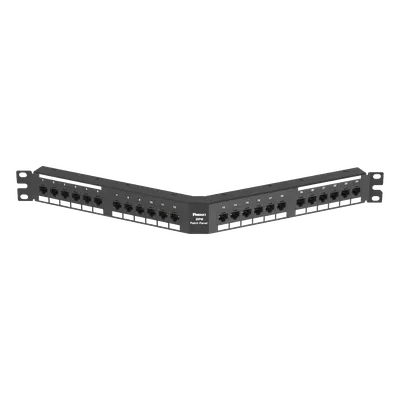 Panel de parcheo angulado PANDUIT DPA246X88TGY Cat 6A de 24 puertos