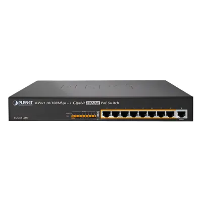Switch no administrable de 8 Puertos PoE+ 100BaseTX + 1 Puerto 100/1000Base-T con 130W de Potencia Total