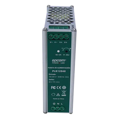 Fuente Industrial DIN Rail / 48 VCC / 2.5 A / 120 W / Entrada 100-240 VCA / -20°C a 70°C / 4.72 x 1.68 x 5.08 in