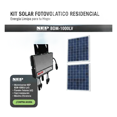 Kit solar de interconexión NEP BDM1000LVKIT de 1 kW y 127 Vca