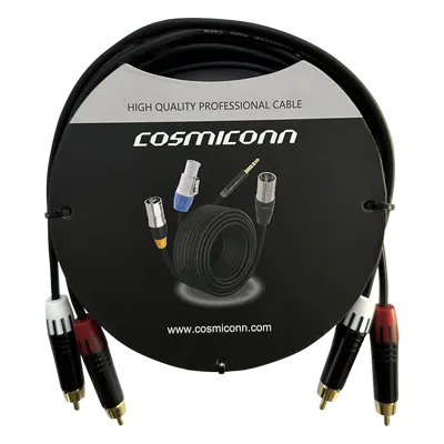 Cable de audio 2 RCA a 2 RCA COSMICONN de 3 m para conexión estéreo