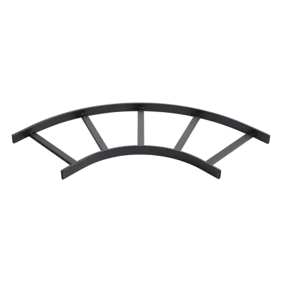 Accesorio de Escalerilla / Curva Horizontal 90° / 12 in de Ancho / Acero Calibre 16 / Acabado Negro RAL 9005
