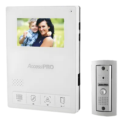 Kit de Videoportero / Frente de Calle Antivandalismo Metálico / Cámara 900TVL 0.1 Lux / Monitor LCD 4.3" / Control de Apertura / 2 Monitores Simultáneos