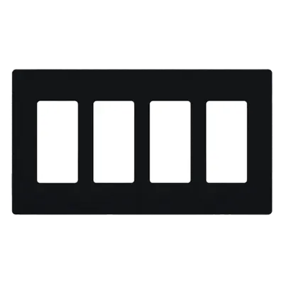 Placa decorativa Lutron SC4MN de 4 espacios, acabado Midnight satinado