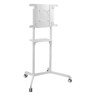 Soporte Móvil para Pantalla / Rotación 0° a 90° / 37" a 70" / VESA 200x200 a 600x400 / Carga 70 kg (154 lbs) / Ruedas con Bloqueo / Blanco