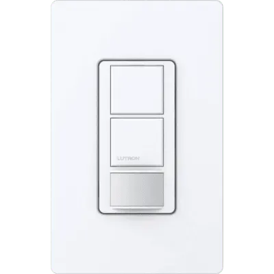 Apagador con Sensor de Ocupación PIR / Doble Circuito Independiente / 6 A 120-277 V / Ventilador 4.4 A 120 V / XCT 180° 81 m² (871.9 ft²) / Unipolar