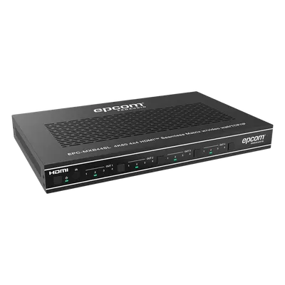 Matriz HDMI 4×4 EPCOM PROAUDIO EPC-MXB44SL con video wall 4K