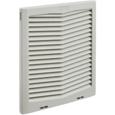 Rejilla de Escape para Ventilador con Filtro HG / Protección Tipo 12 IP55 / Compatible con Ventiladores HF13 de 13 in (325 mm) / Plástico / Gris Claro RAL 7035