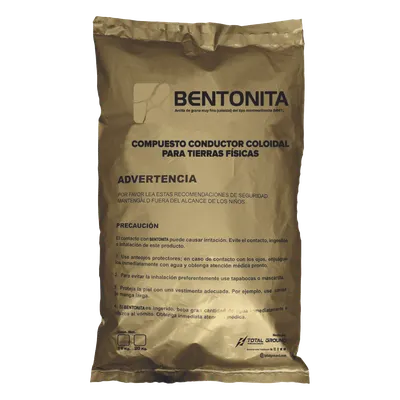 Bentonita Conductora Coloidal / 20 kg / Alta Conductividad Eléctrica / No Tóxica / No Corrosiva / Densidad 4.23 g/cc / Estable Químicamente