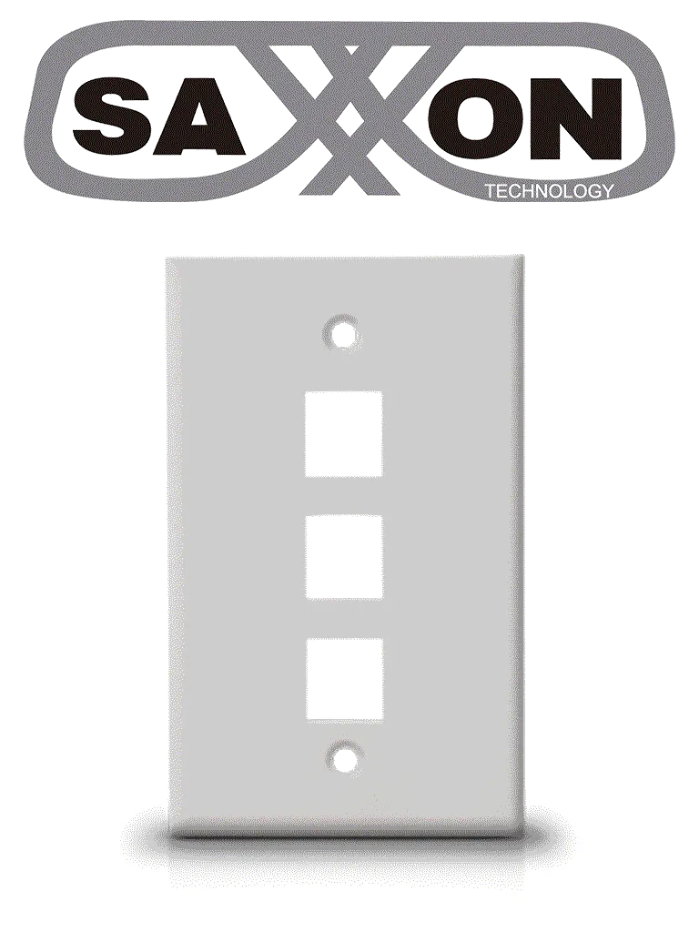 Placa de pared SAXXON A175-3A vertical con 3 puertos Keystone