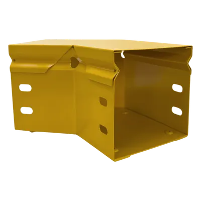 Curva Horizontal para Fibra Óptica / 45° / Aluminio 4" x 4" / Radio 8" / Epóxica Amarilla / Incluye Accesorios