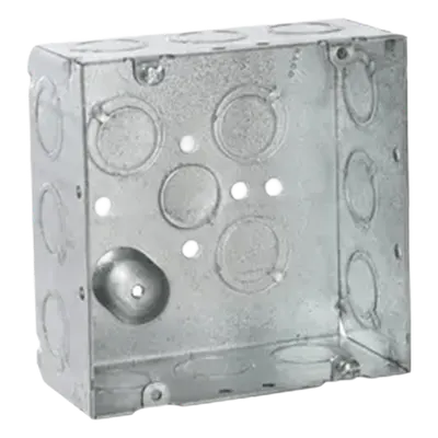 Caja eléctrica cuadrada RACO HUB-257 de acero galvanizado, 42 in³